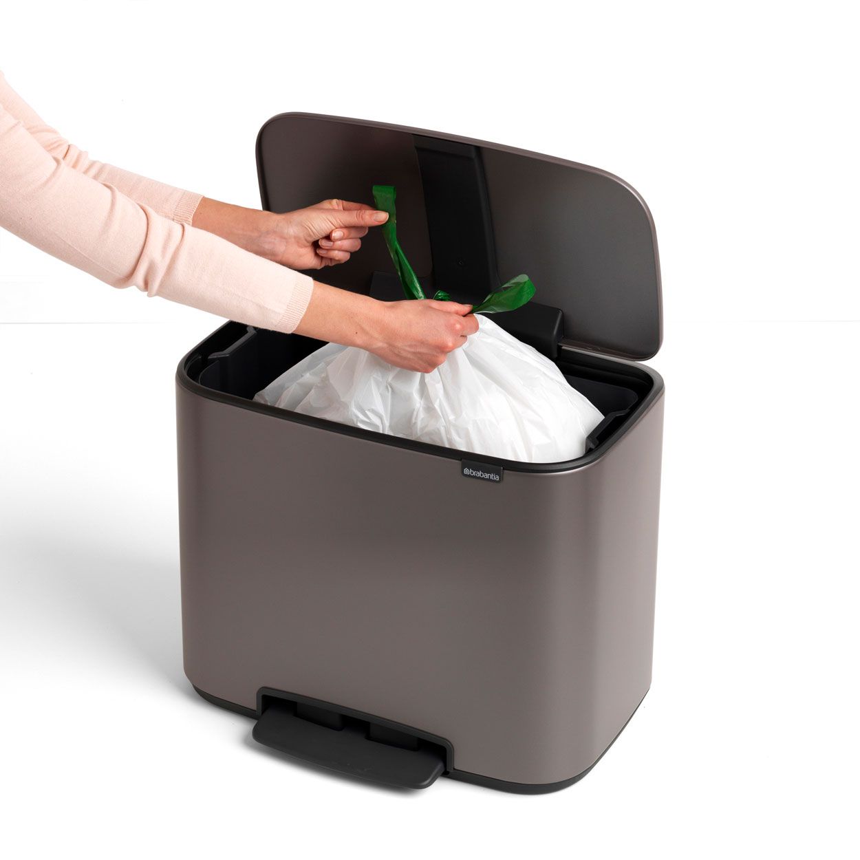 Brabantia Bo Pedal Bin, 36L - Platinum