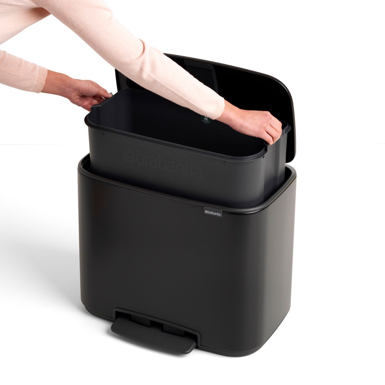 Brabantia Bo Pedal Bin, 36L - Matt Black