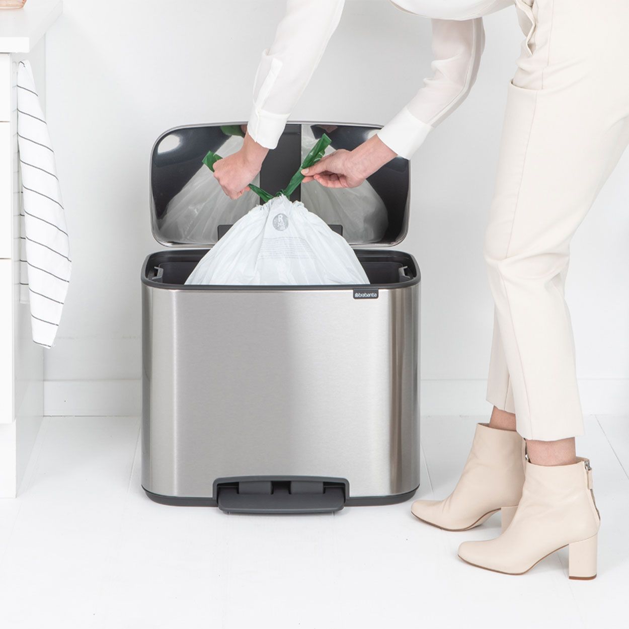 Brabantia Bo Pedal Bin, 36L - Matt Steel Fpp