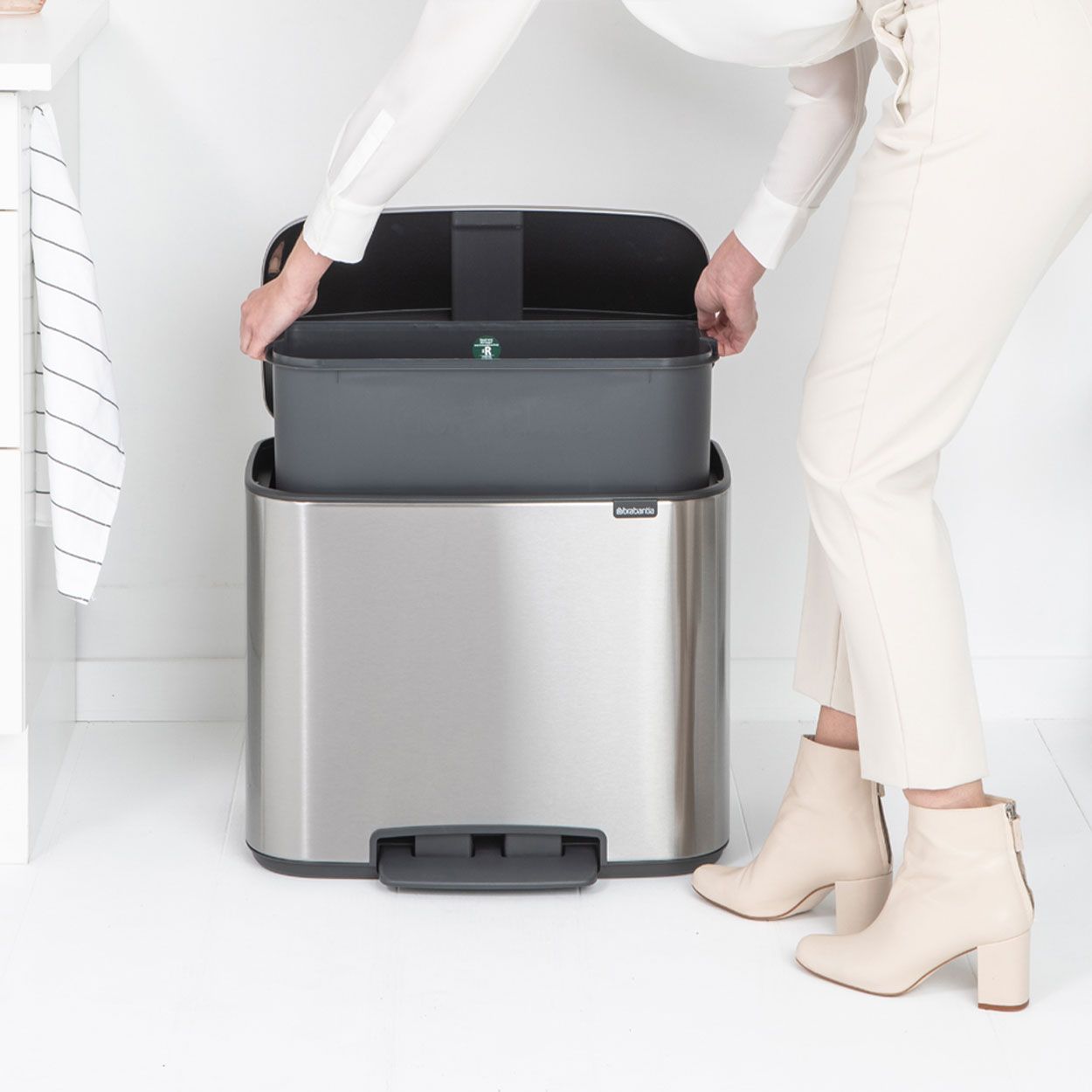 Brabantia Bo Pedal Bin, 36L - Matt Steel Fpp