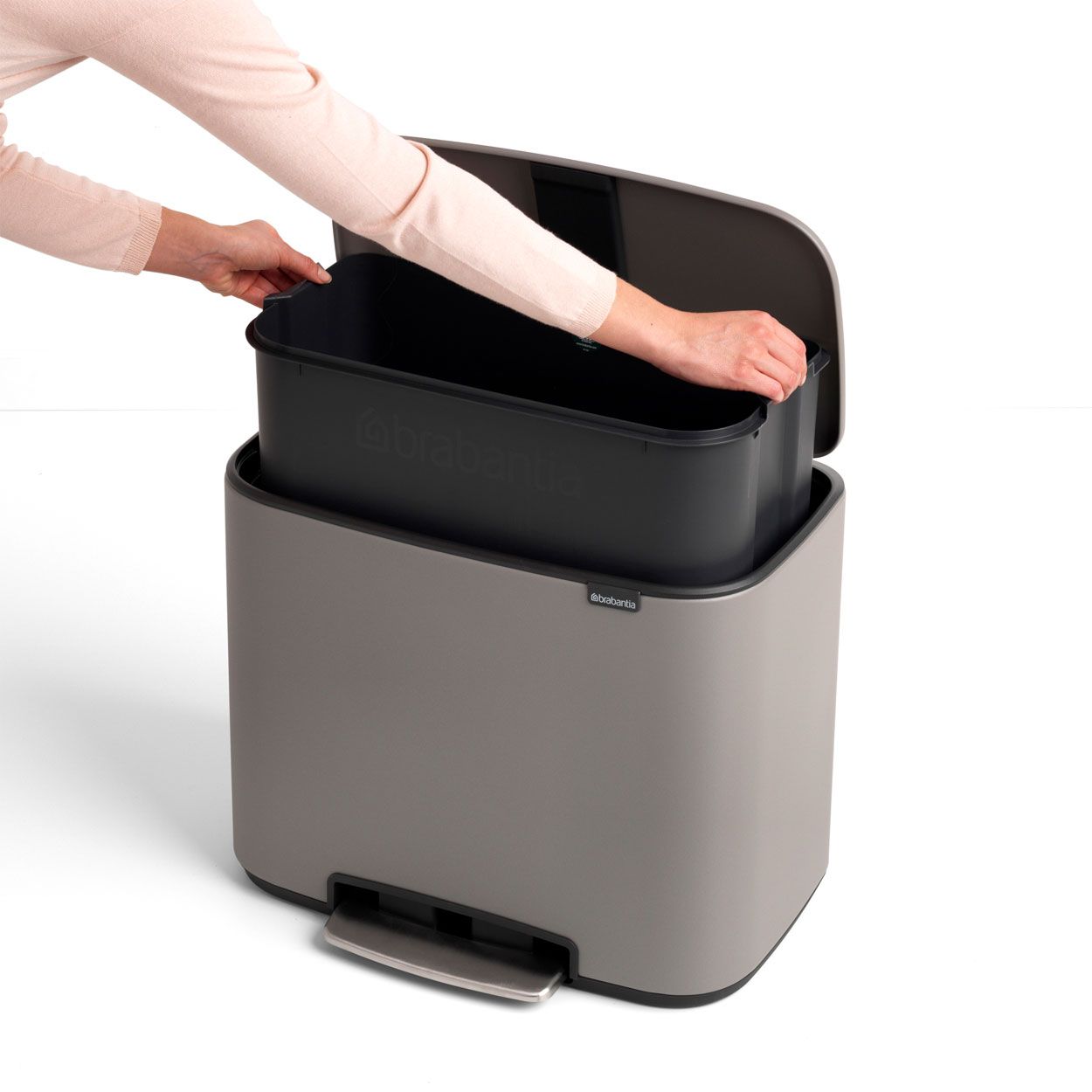 Brabantia Bo Pedal Bin, 36L - Mineral Concrete Grey
