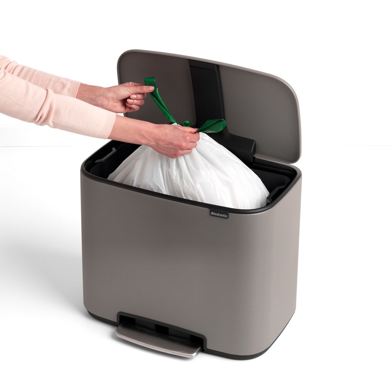 Brabantia Bo Pedal Bin, 36L - Mineral Concrete Grey