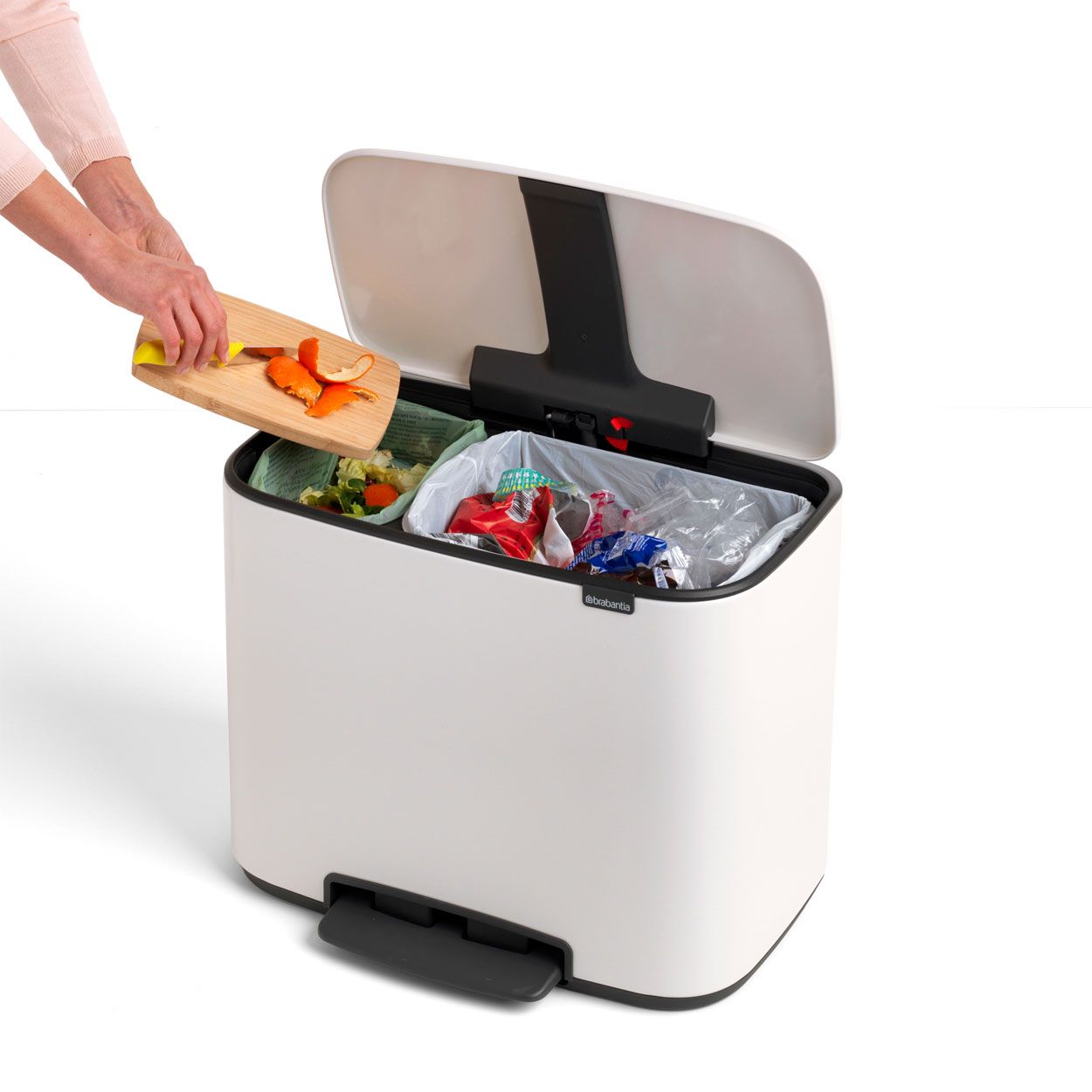 Brabantia Bo Pedal Bin, 11 + 23L - White
