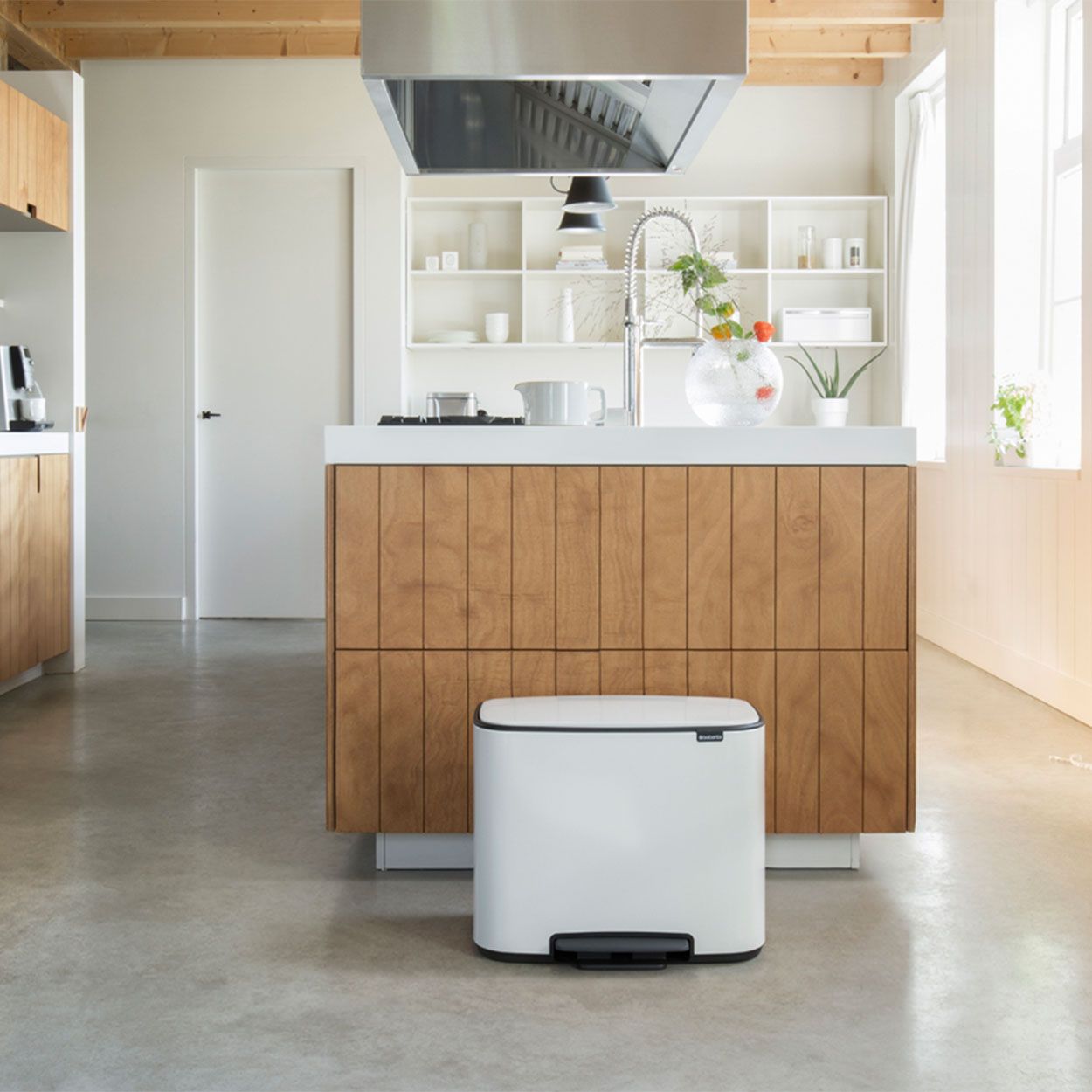 Brabantia Bo Pedal Bin, 11 + 23L - White