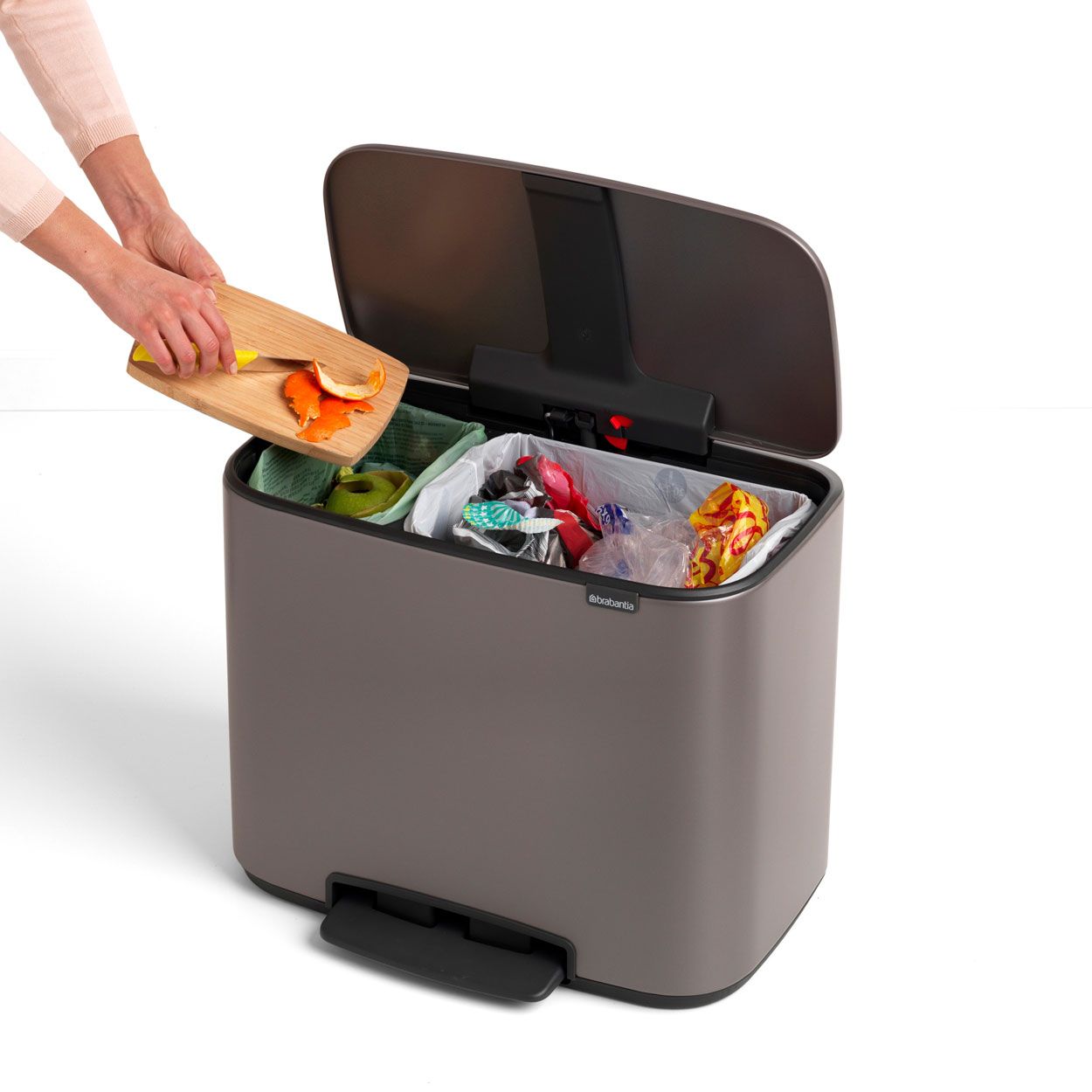 Brabantia Bo Pedal Bin, 11 + 23L - Platinum