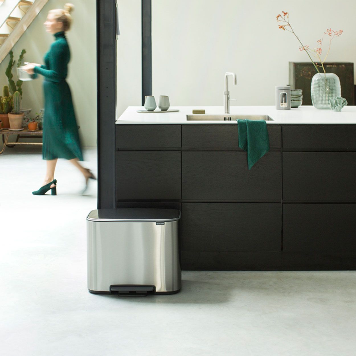 Brabantia Bo Pedal Bin, 11 + 23L - Matt Steel Fpp