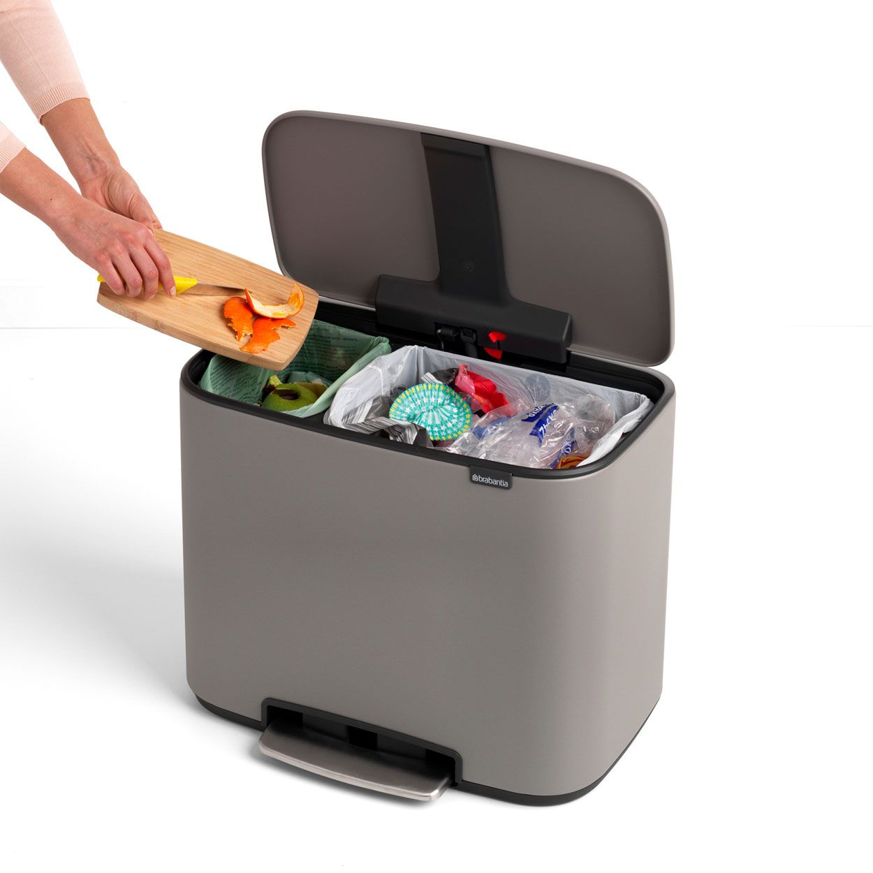 Brabantia Bo Pedal Bin, 11 + 23L - Concrete Grey