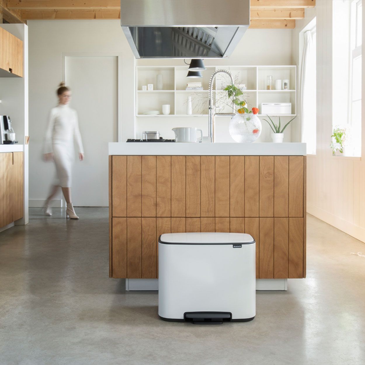 Brabantia Bo Pedal Bin, 3 X 11L - White