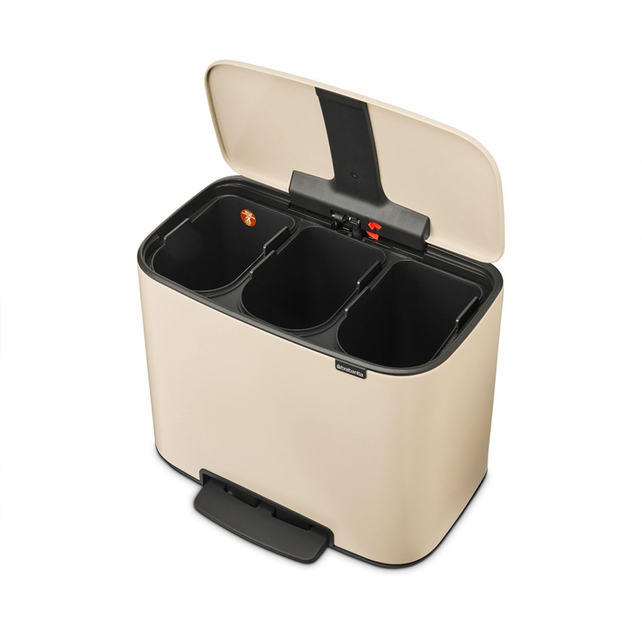 Brabantia Bo Pedal Bin, 3 X 11L - Soft Beige