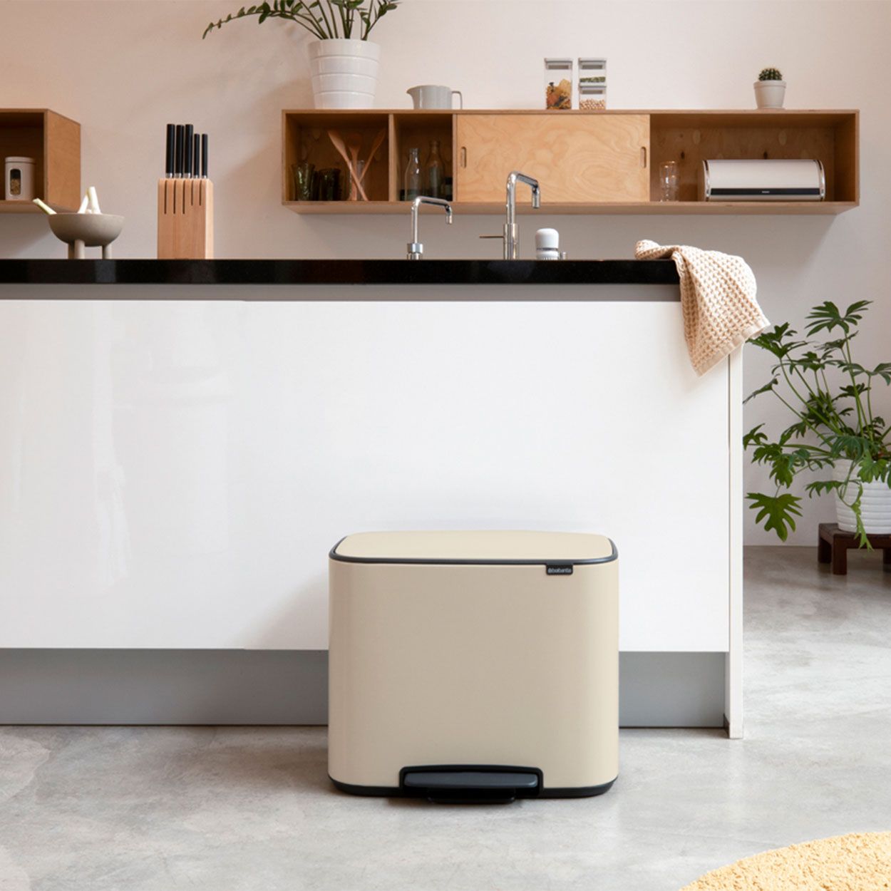 Brabantia Bo Pedal Bin, 3 X 11L - Soft Beige