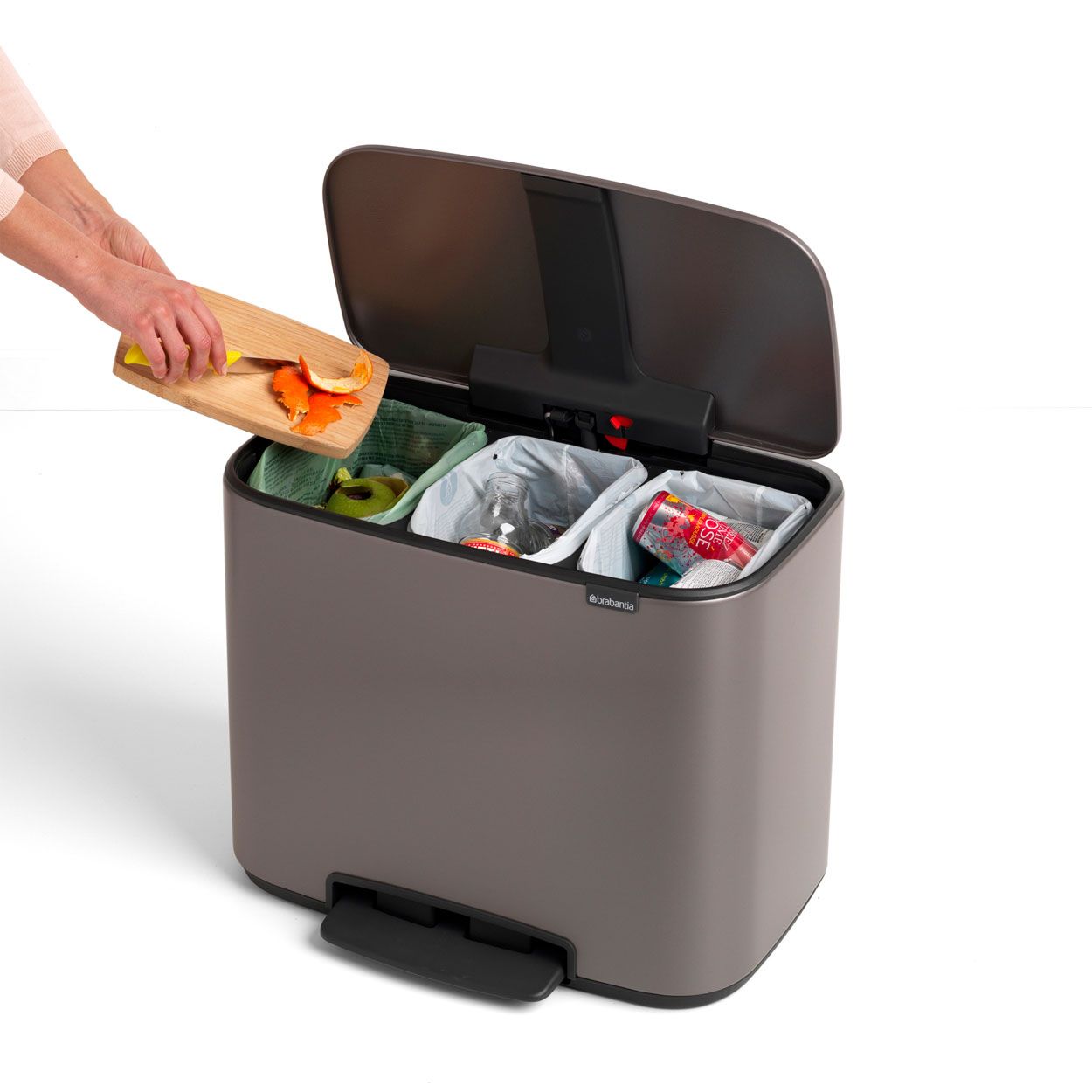 Brabantia Bo Pedal Bin, 3 X 11L - Platinum