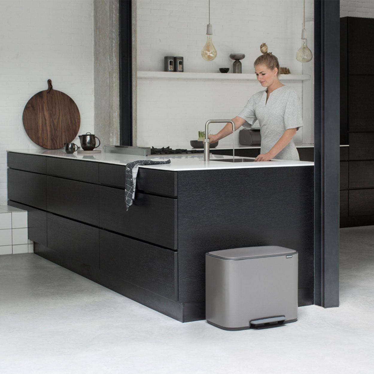 Brabantia Bo Pedal Bin, 3 X 11L - Platinum