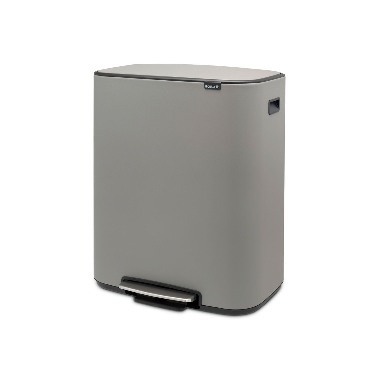 Brabantia Bo Pedal Bin, 60L - Mineral Concrete Grey