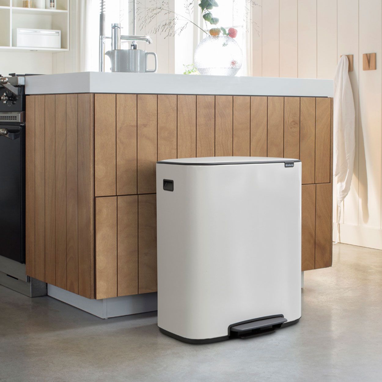 Brabantia Bo Pedal Bin, 2 X 30L - White