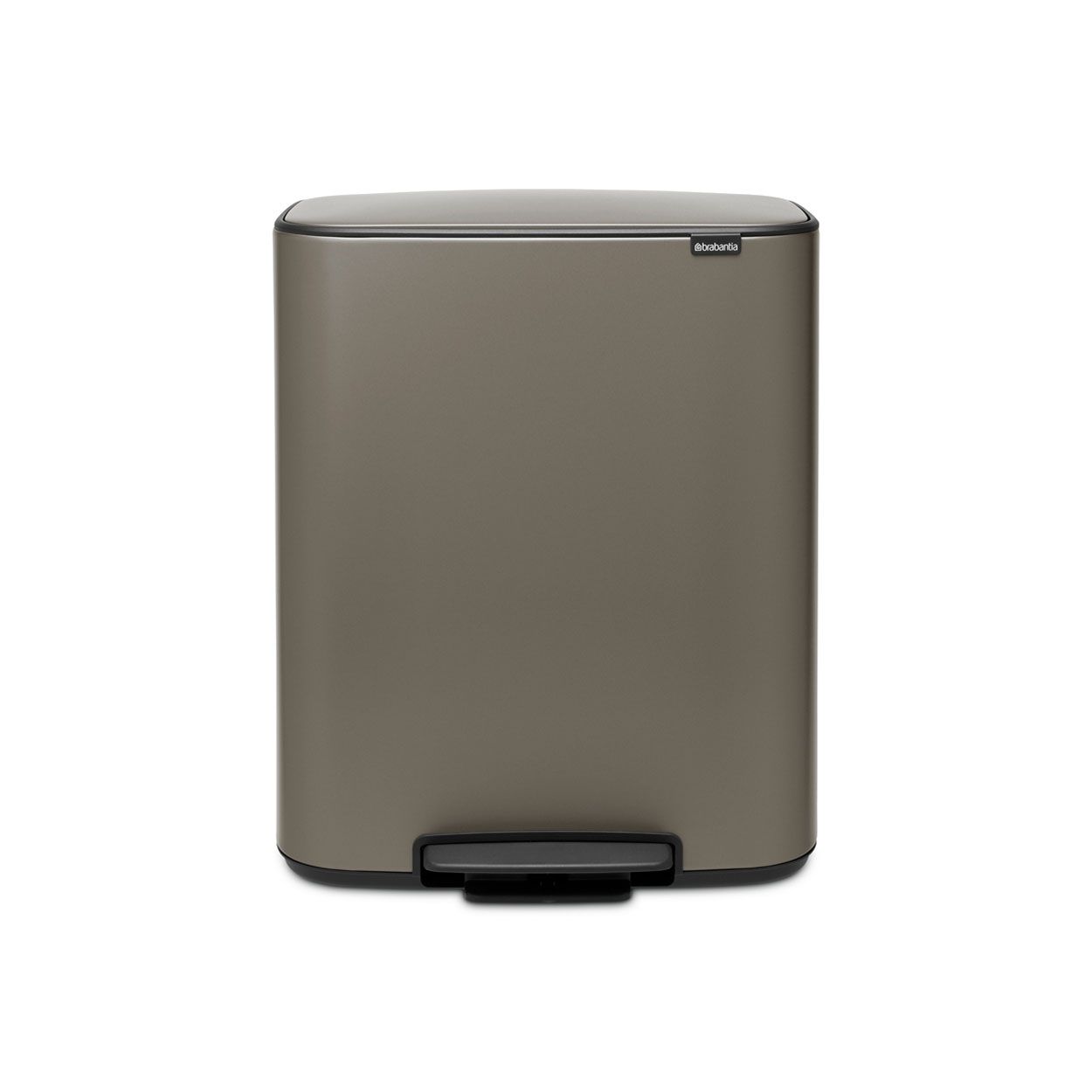 Brabantia Bo Pedal Bin, 2 X 30L - Platinum