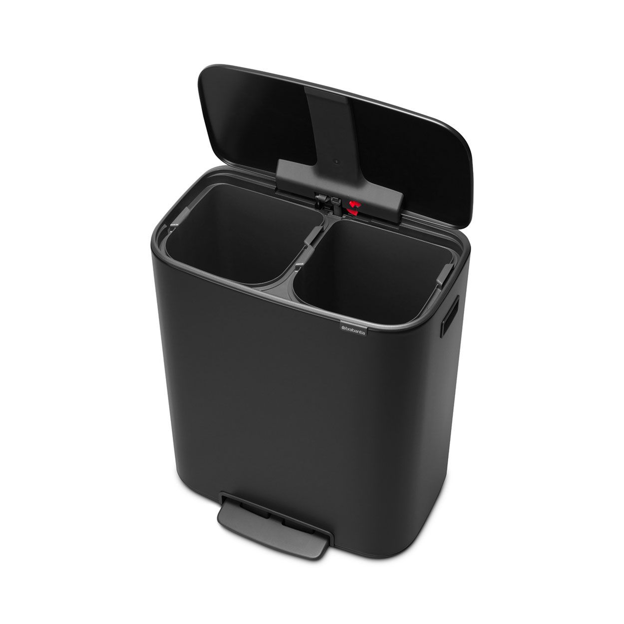 Brabantia Bo Pedal Bin, 2 X 30L - Matt Black