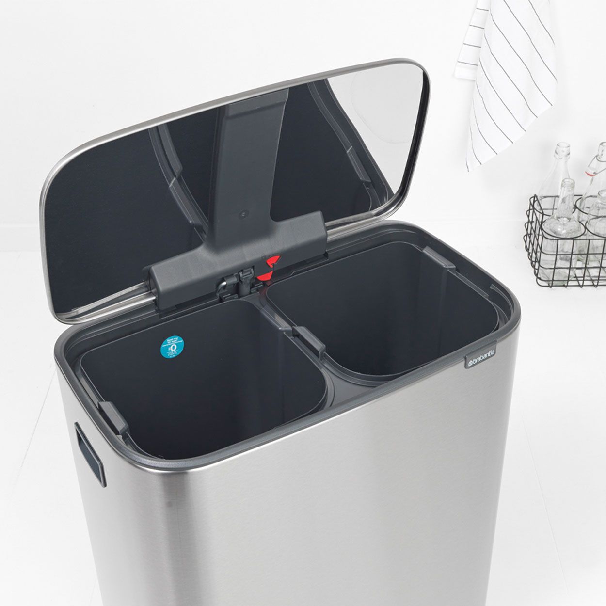 Brabantia Bo Pedal Bin, 2 X 30L - Matt Steel Fpp
