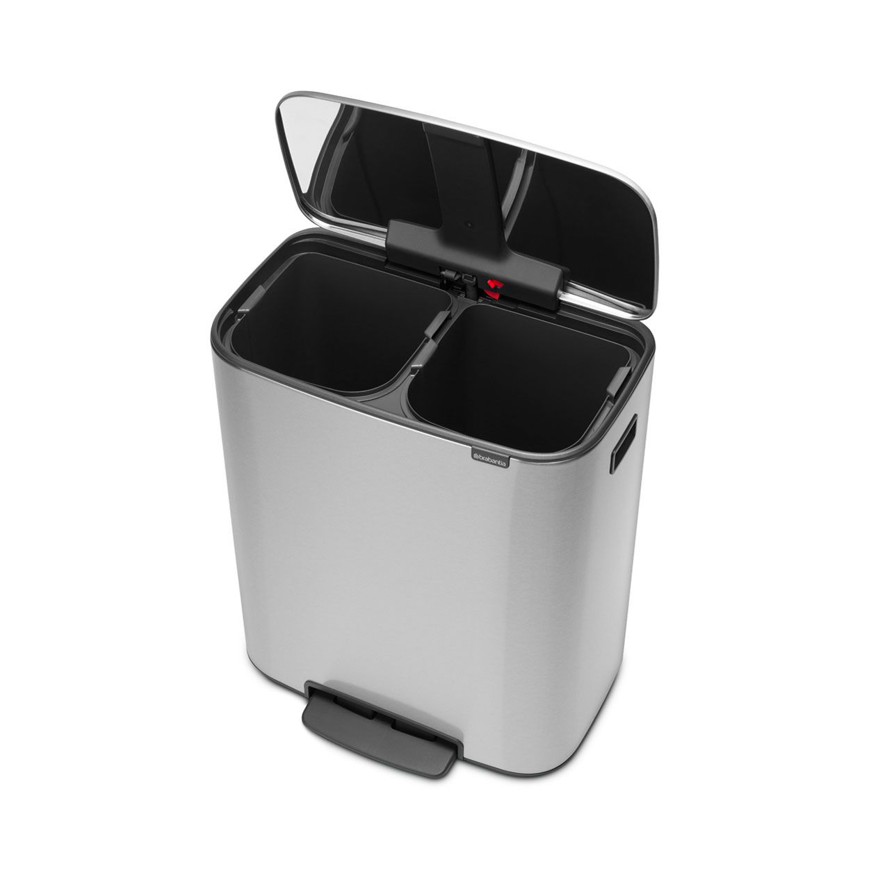 Brabantia Bo Pedal Bin, 2 X 30L - Matt Steel Fpp
