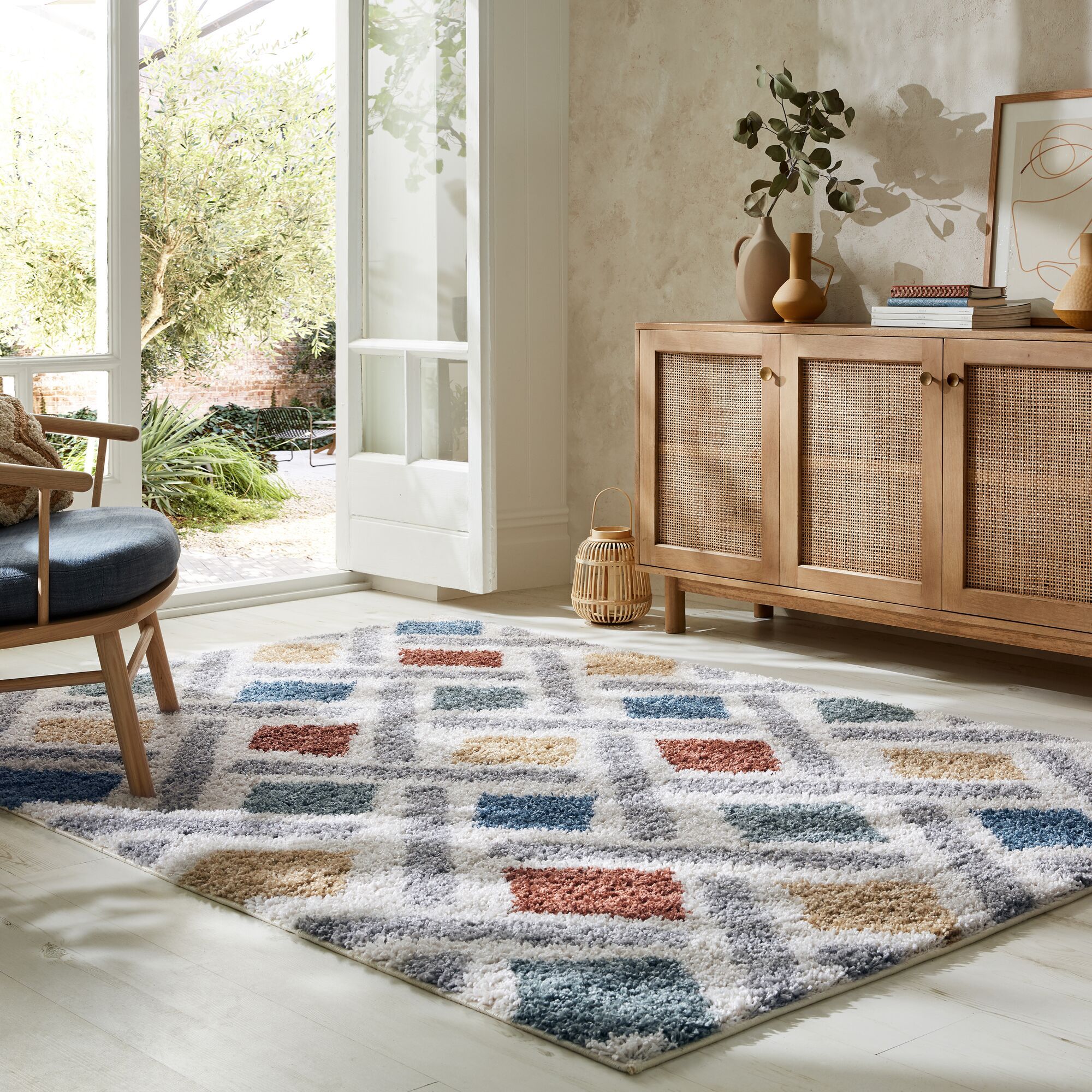 Sketch Geometric Berber Rug 120X170
