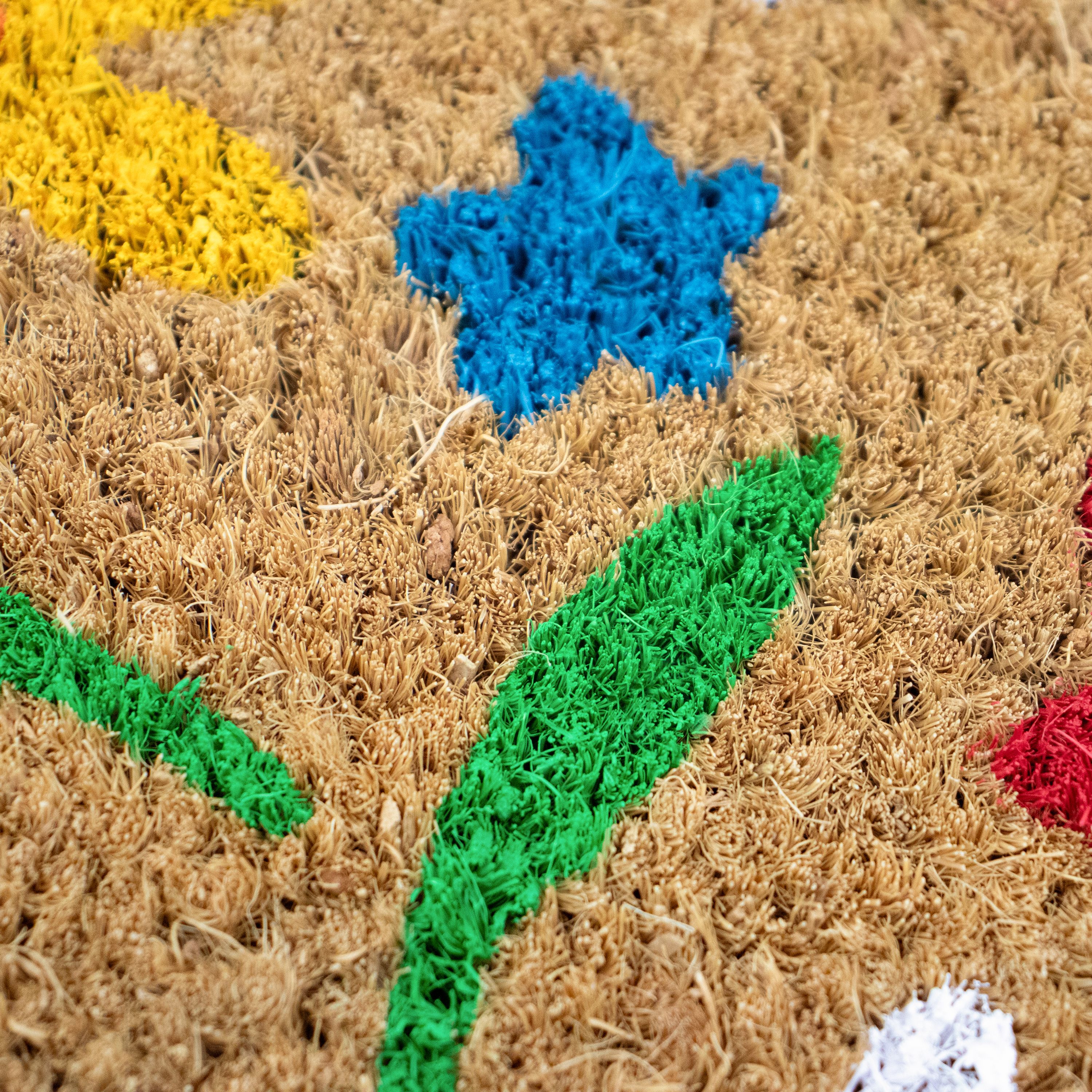 JVL Latex Coir Doormat - Home Floral Design - 40x60cm