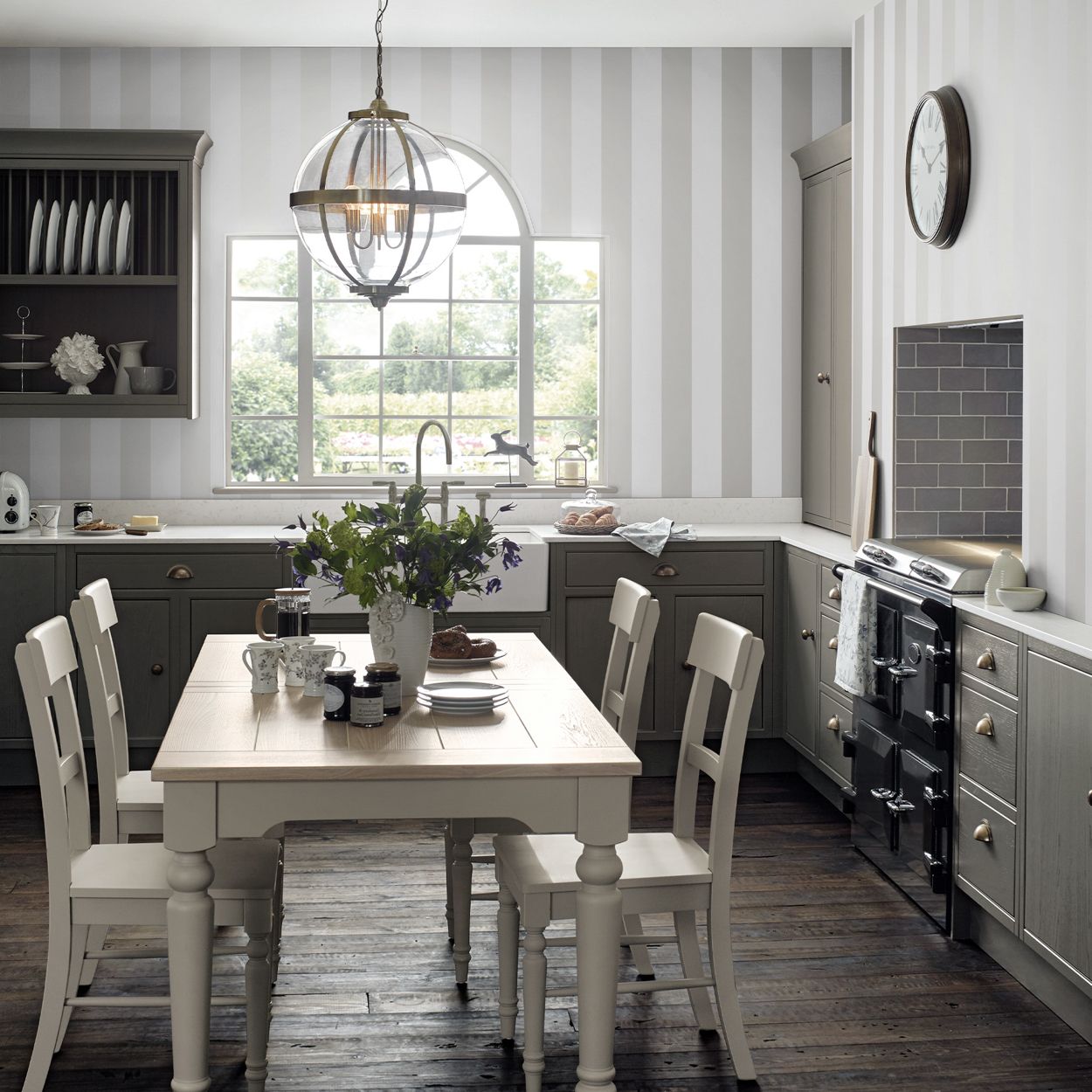 Laura Ashley Lille Pearlescent Stripe White Wallpaper