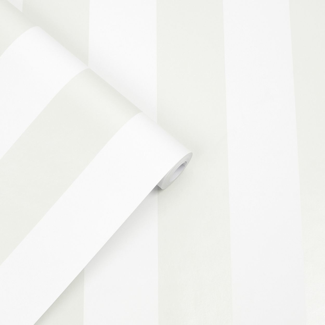 Laura Ashley Lille Pearlescent Stripe White Wallpaper