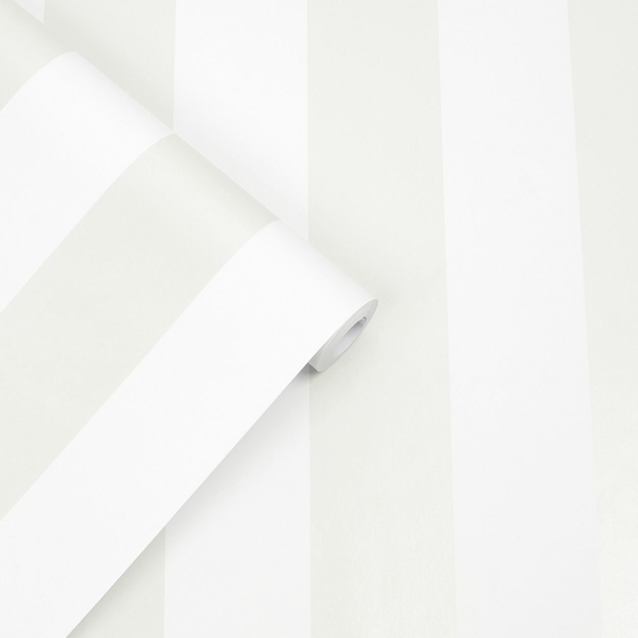 Laura Ashley Lille Pearlescent Stripe White Wallpaper