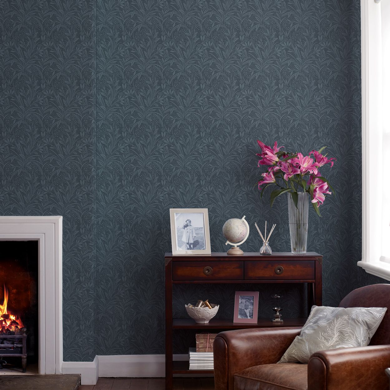 Laura Ashley Barley Dusky Seaspray Wallpaper