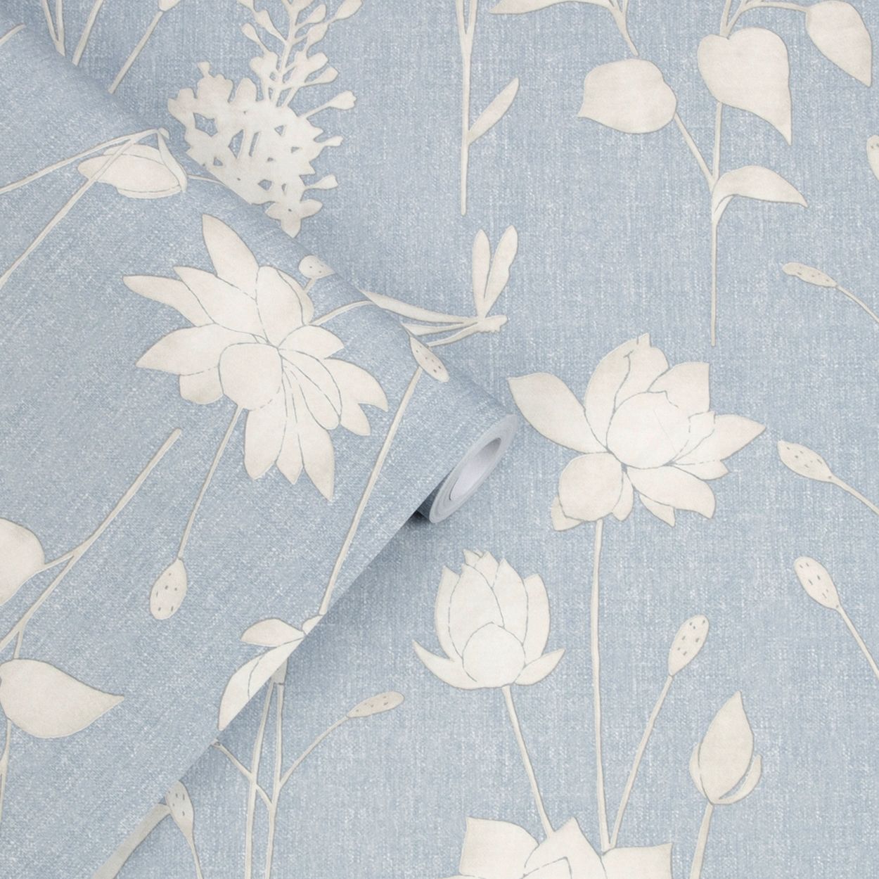 Laura Ashley Dragonfly Garden Chalk Blue Wallpaper
