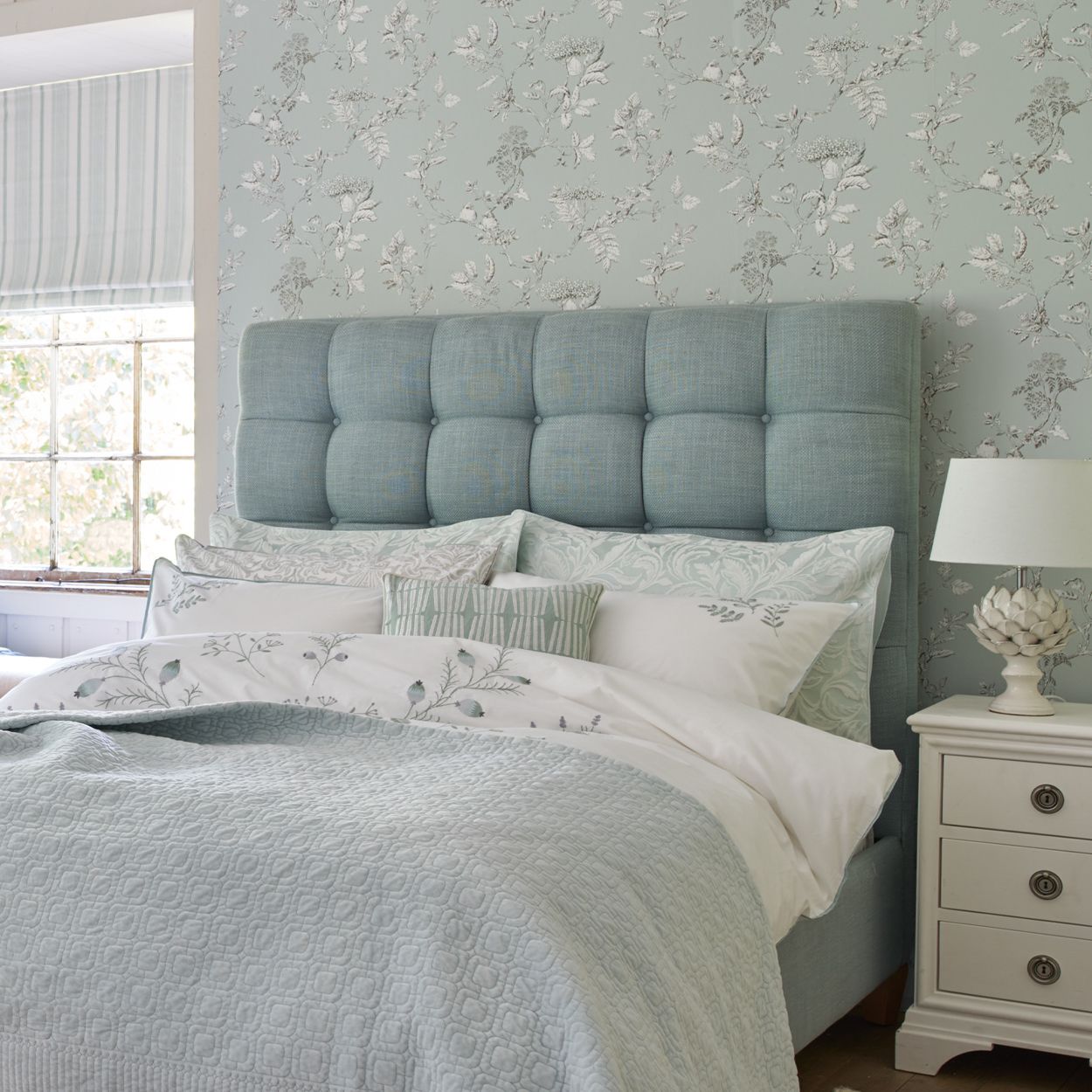 Laura Ashley Elderwood Duck Egg Wallpaper