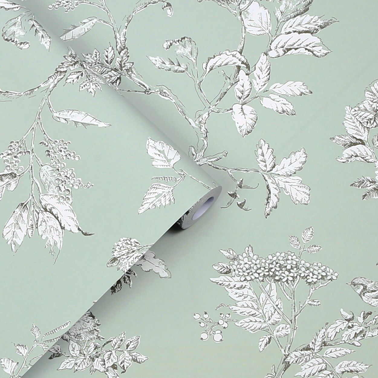 Laura Ashley Elderwood Duck Egg Wallpaper