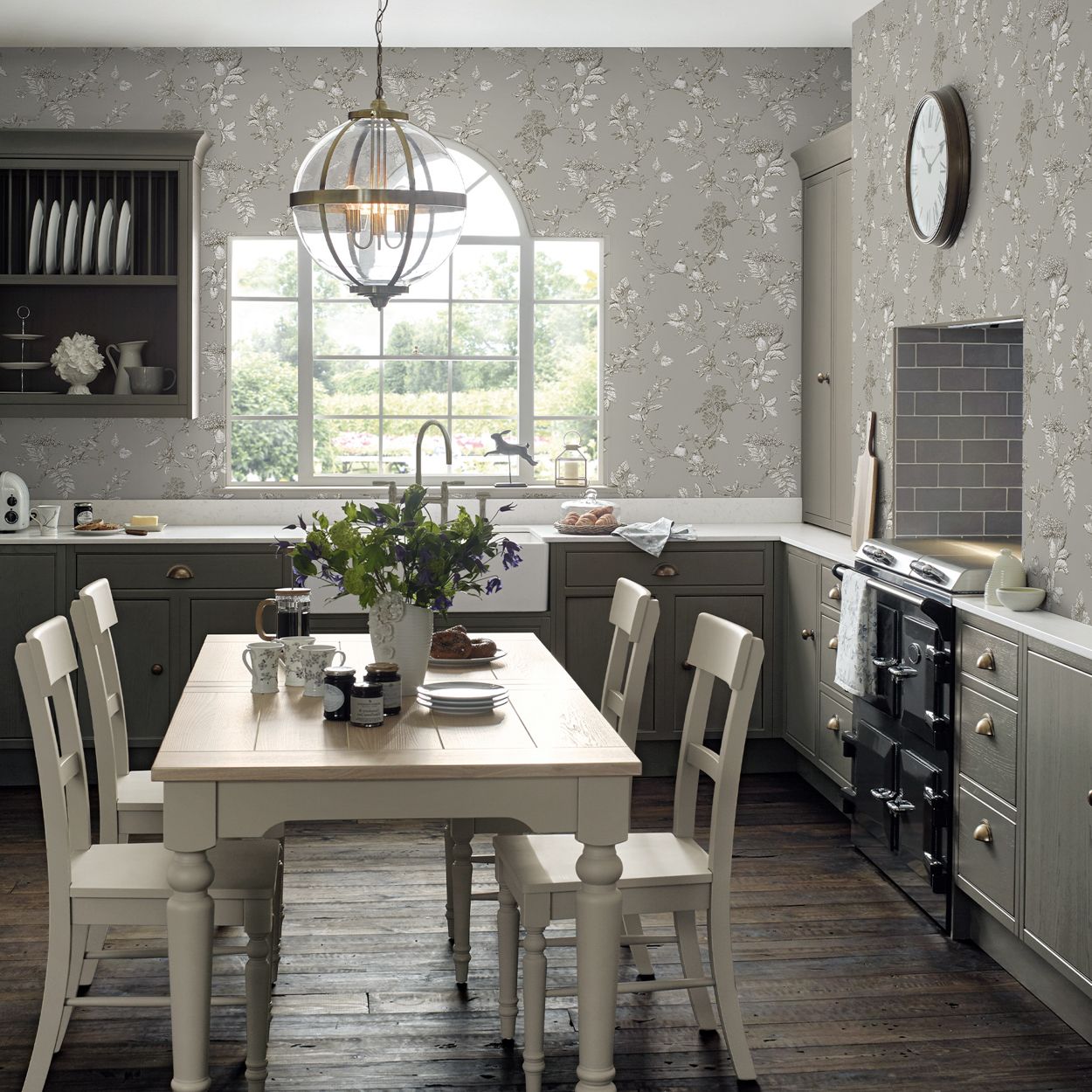 Laura Ashley Elderwood Steel Wallpaper