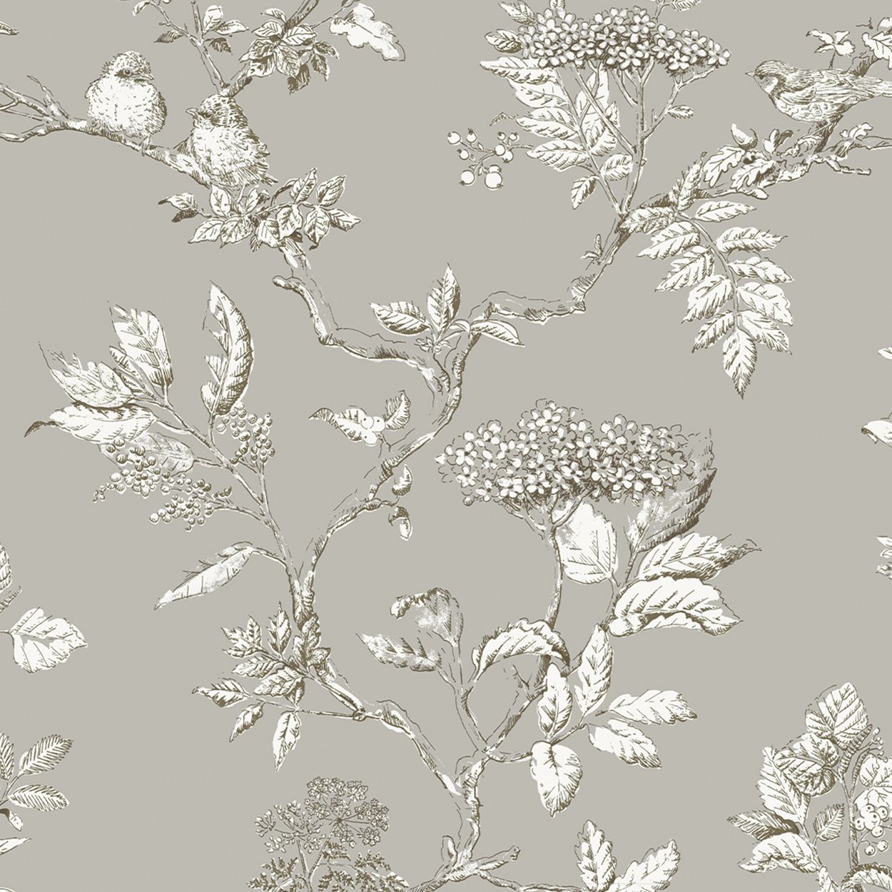 Laura Ashley Elderwood Steel Wallpaper