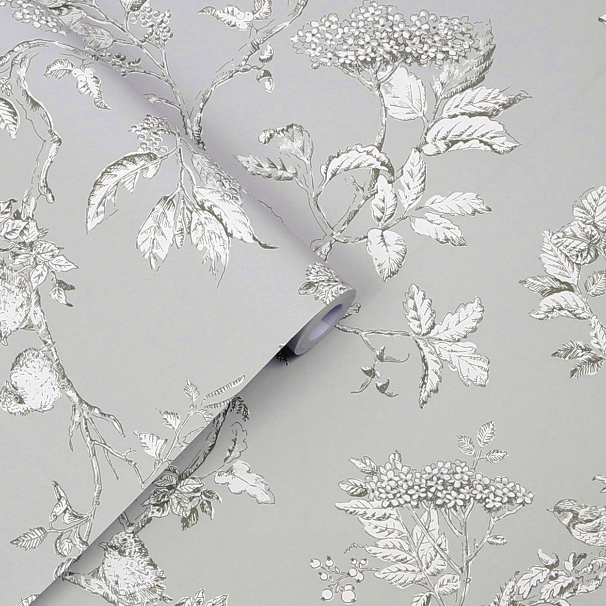 Laura Ashley Elderwood Steel Wallpaper