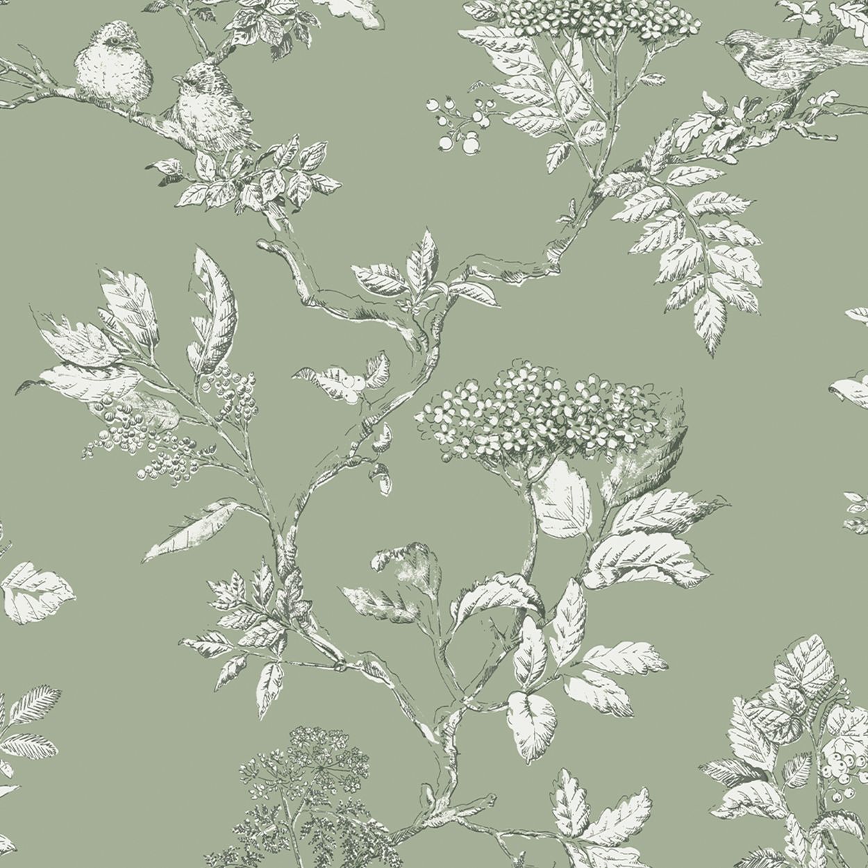 Laura Ashley Elderwood Steel Wallpaper Small Sample