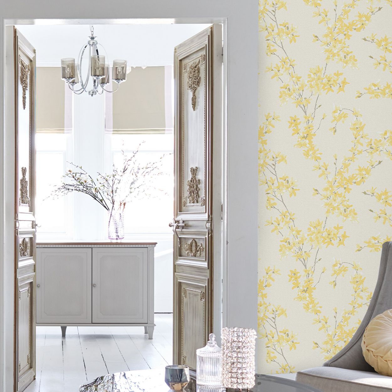 Laura Ashley Forsythia Sunshine Wallpaper