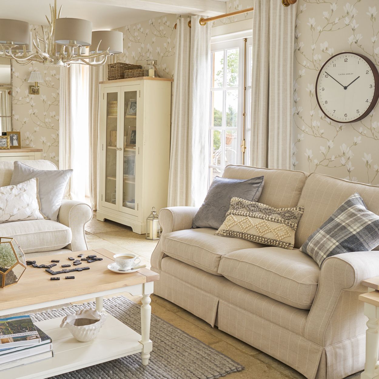 Laura Ashley Magnolia Grove Natural Wallpaper