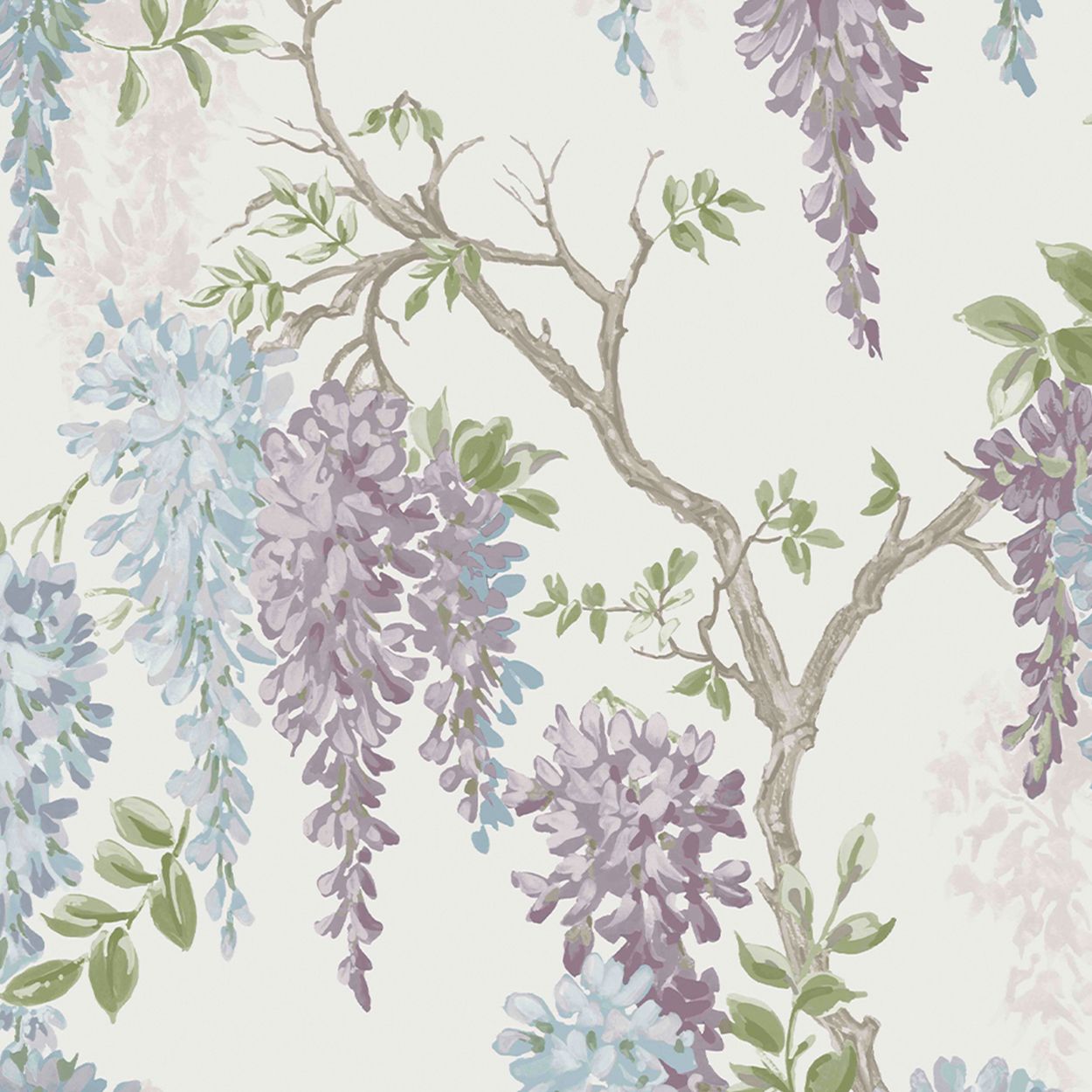 Laura Ashley Wisteria Garden Pale Iris Wallpaper