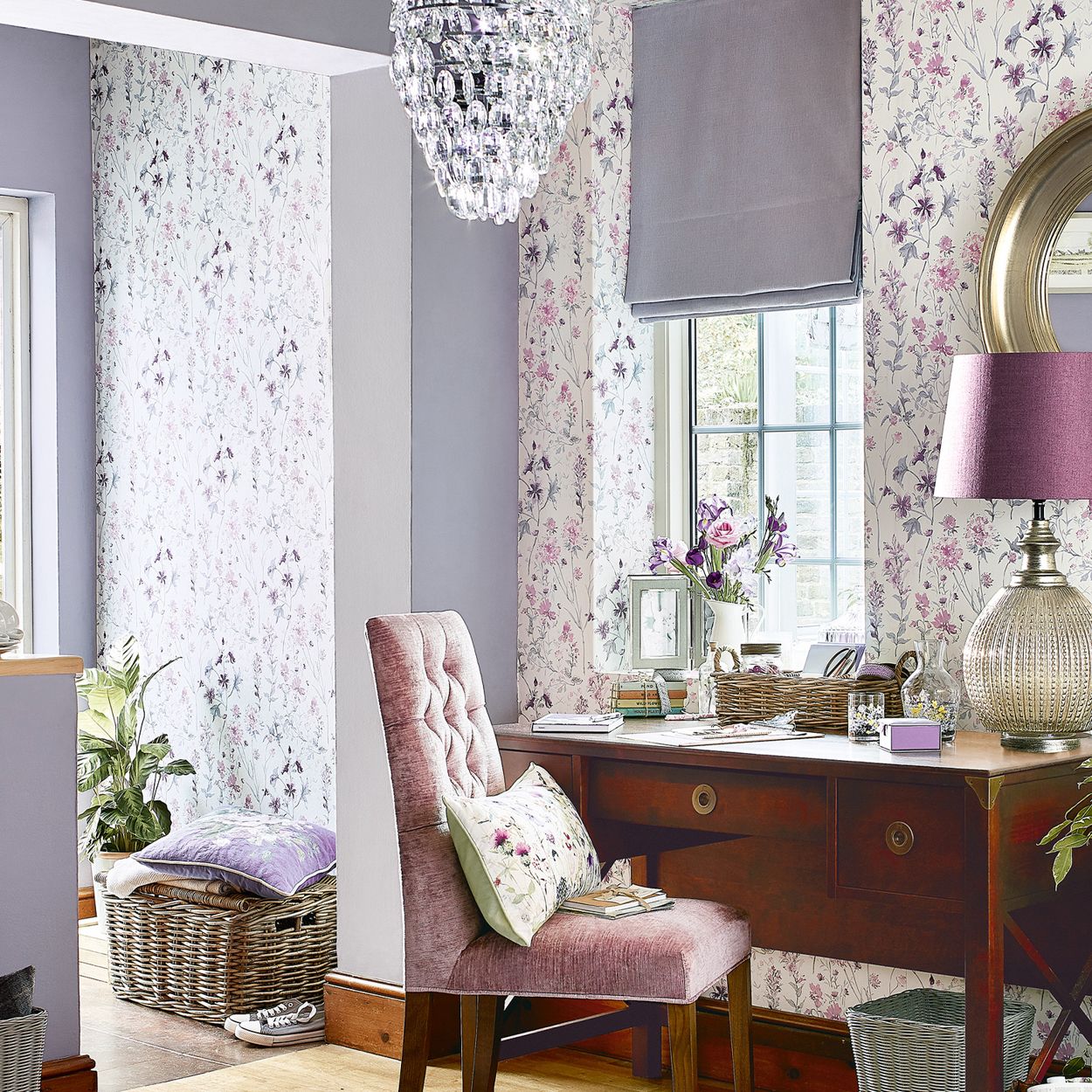 Laura Ashley Wild Meadow Pale Iris Wallpaper