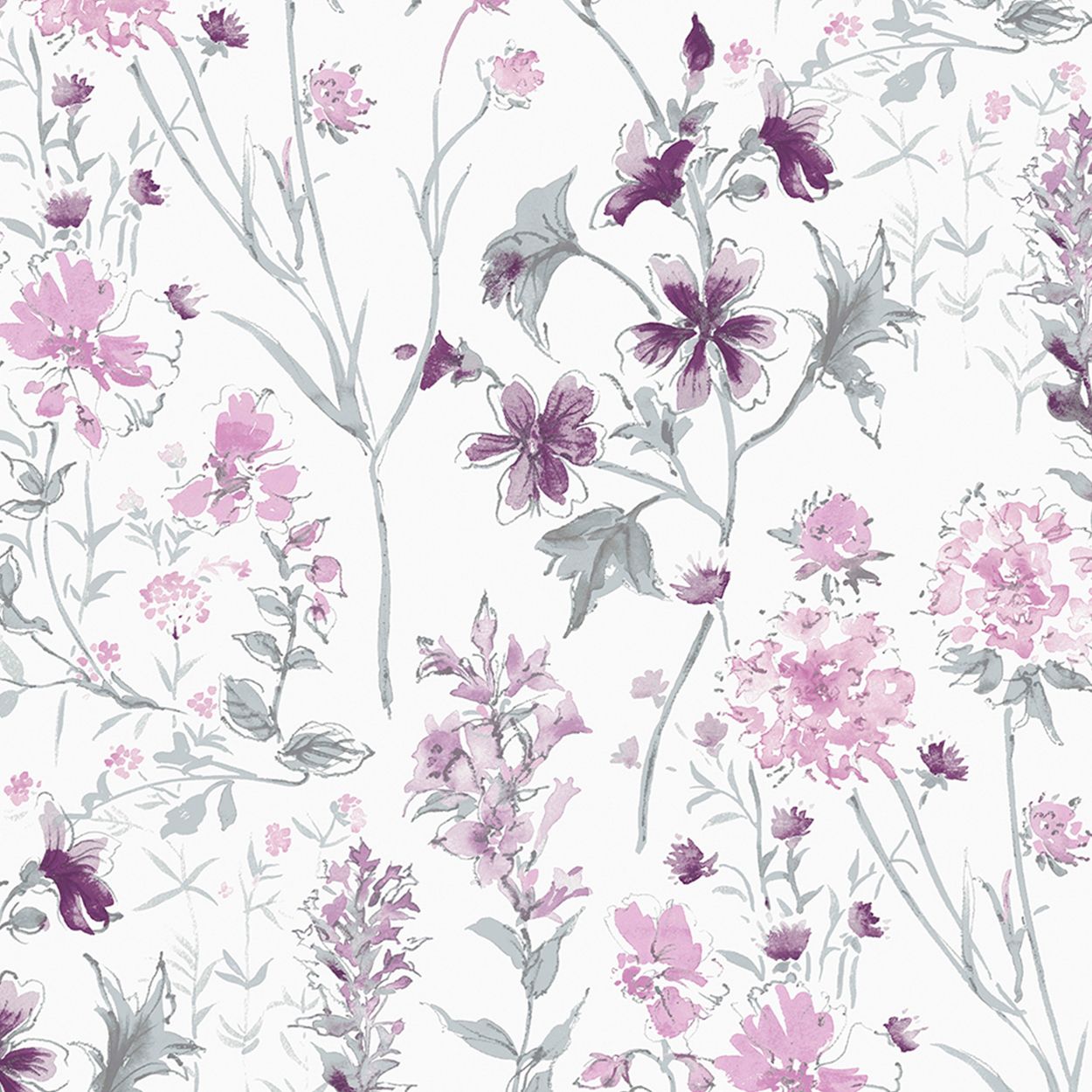 Laura Ashley Wild Meadow Pale Iris Wallpaper