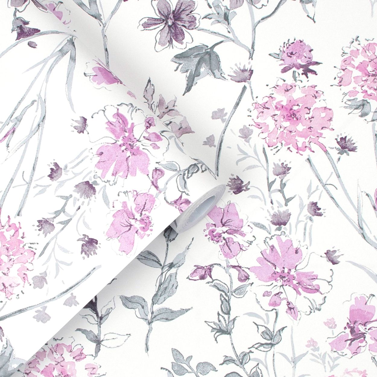 Laura Ashley Wild Meadow Pale Iris Wallpaper