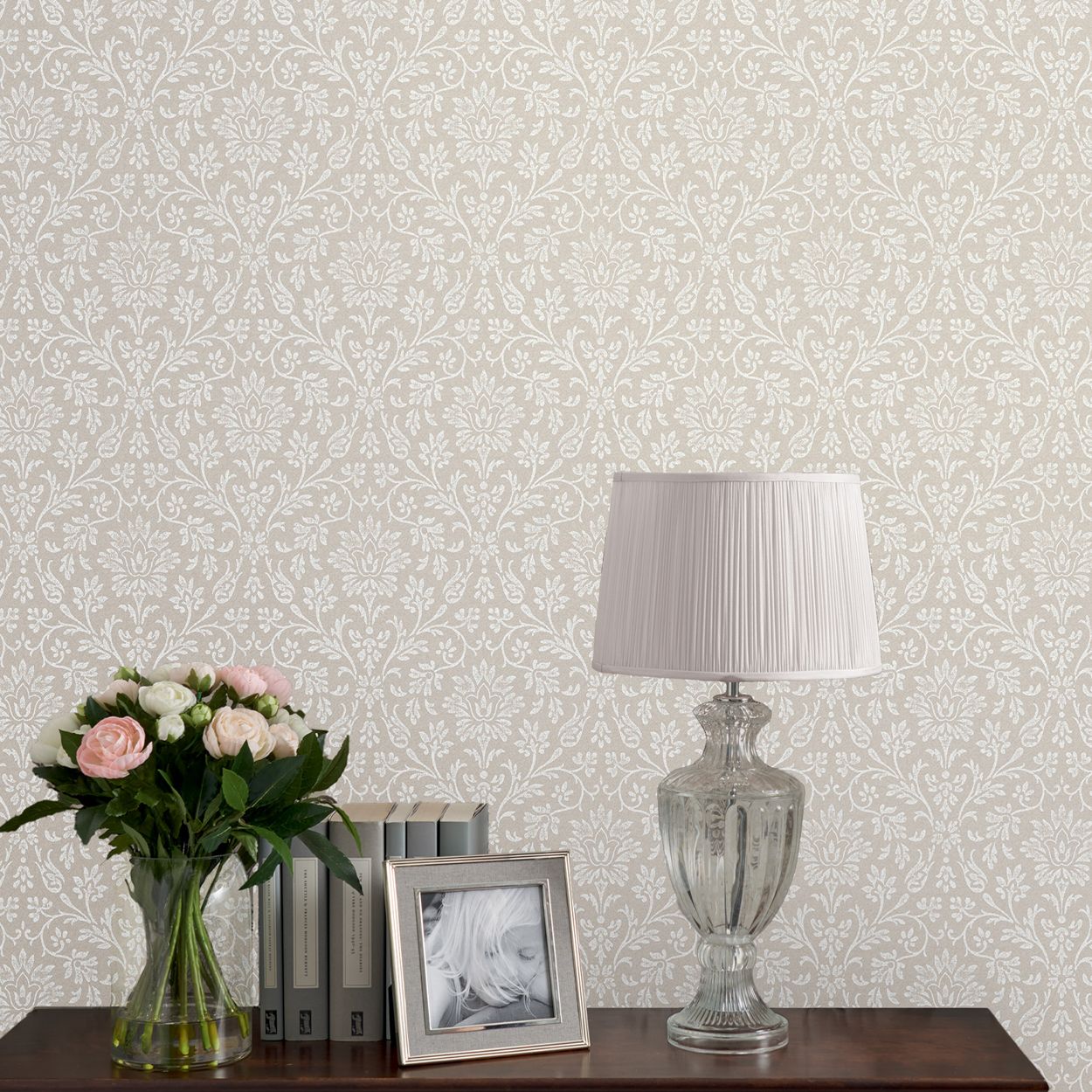 Laura Ashley Annecy Dove Grey Wallpaper