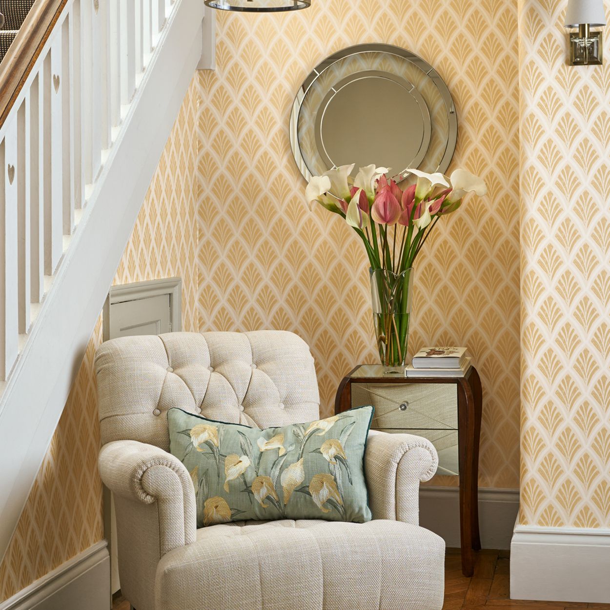 Laura Ashley Florin Gold Wallpaper