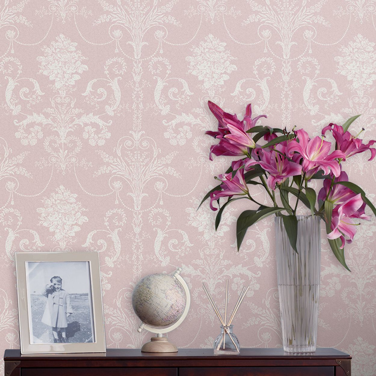 Laura Ashley Josette Amethyst Wallpaper