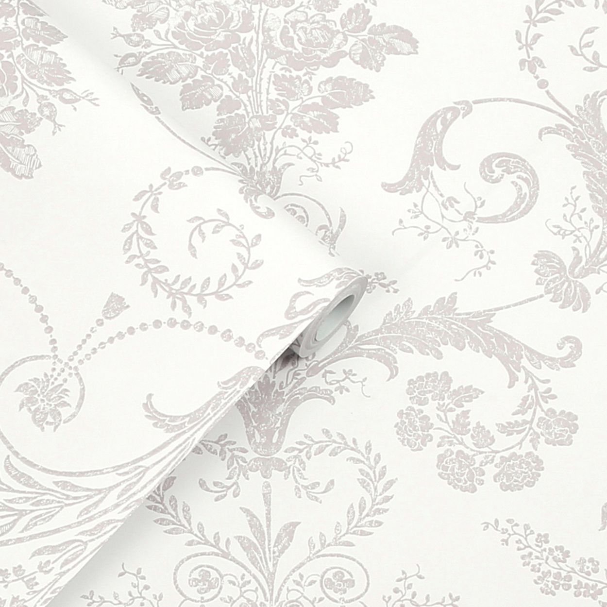 Laura Ashley Josette Dove Grey & White Wallpaper