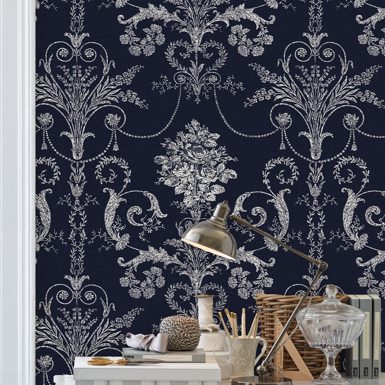 Laura Ashley Josette Midnight Wallpaper