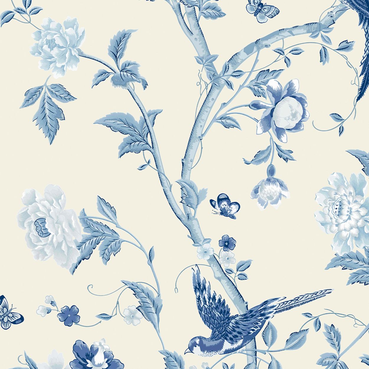 Laura Ashley Summer Palace Royal Blue Wallpaper