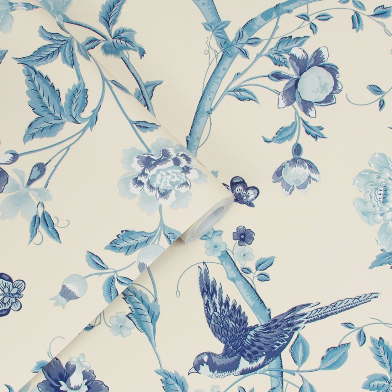 Laura Ashley Summer Palace Royal Blue Wallpaper
