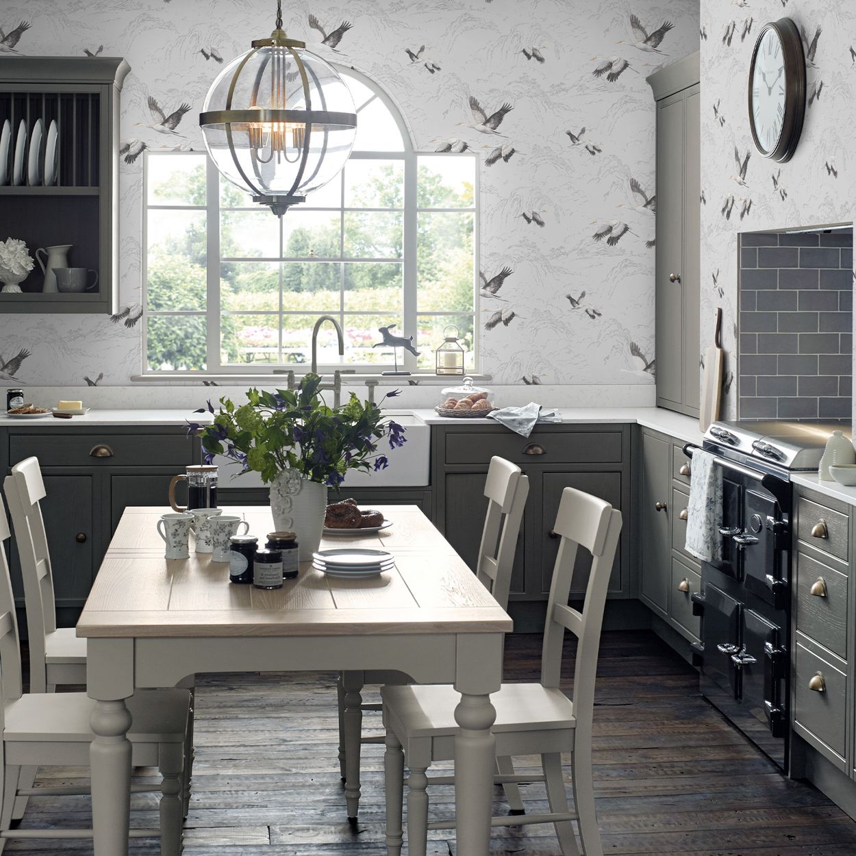 Laura Ashley Animalia Dark Steel Wallpaper