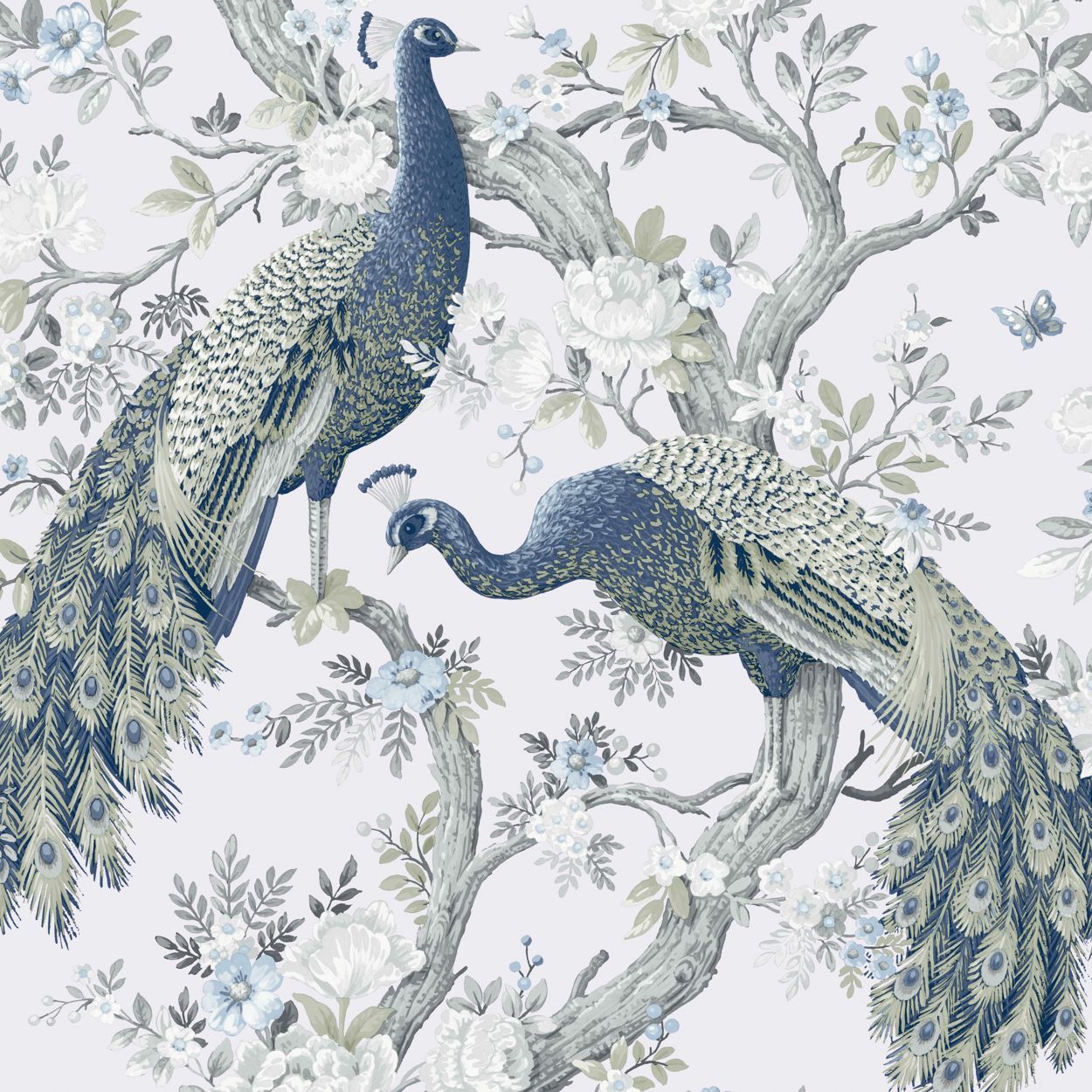 Laura Ashley Animalia Silver Wallpaper